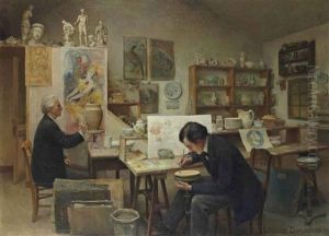 L'artiste Dans Son Atelier by Edouard Dammouse