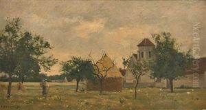 Vue De Village by Pierre Emmanuel Eugene Damoye