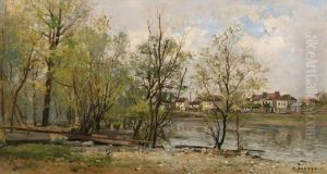 Vue Presumee D'argenteuil, Bord De Seine by Pierre Emmanuel Eugene Damoye