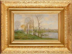 Bord De Riviere by Pierre Emmanuel Eugene Damoye