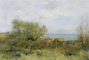 Kustenlandschaft Mit Hutten
