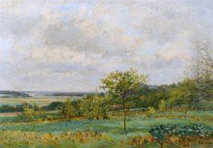 Paysage De Printemps by Pierre Emmanuel Eugene Damoye