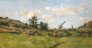 Personnages Dans Un Paysage by Pierre Emmanuel Eugene Damoye