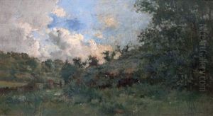 Paysage De Campagne by Pierre Emmanuel Eugene Damoye