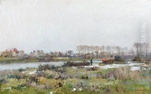 Bord De Seine by Pierre Emmanuel Eugene Damoye