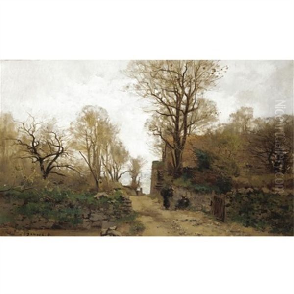 Landscape With Figures Resting On A Path And The Sea In The Distance - view 1