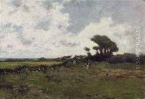 Paysage De Bord De Mer by Pierre Emmanuel Eugene Damoye