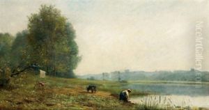 Wascherin Am Flusufer Wascherin Am Flusufer