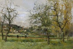 Landschaft Mit Frauen Bei Der Feldarbeit