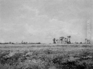Landscape With Poppies by Pierre Emmanuel Eugene Damoye