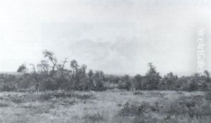 Paysage Au Toit Rouge by Pierre Emmanuel Eugene Damoye