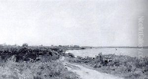 Paysage De Bord De Mer by Pierre Emmanuel Eugene Damoye