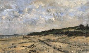 Meeresstrand Mit Zwei Fischern Meeresstrand Mit Zwei Fischern