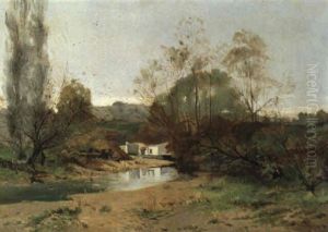 Fluslandschaft Mit Bootsteg