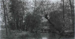 Flusslandschaft Mit Zwei Frauen Flusslandschaft Mit Zwei Frauen