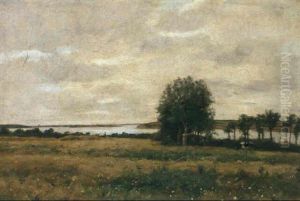 Franzosische Flusslandschaft by Pierre Emmanuel Eugene Damoye
