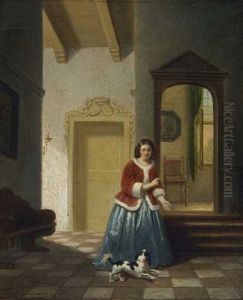Junge Frau Mit Hund Junge Frau Mit Hund