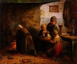Bauernfamilie Am Kuchenfeuer