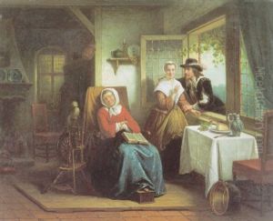Het Bezoek by Jan Jacobus Matthijs Damschroeder