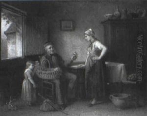 Showing The Basket Of Toys by Jan Jacobus Matthijs Damschroeder
