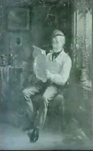 Smoking A Pipe And Reading Beside The Window by Jan Jacobus Matthijs Damschroeder