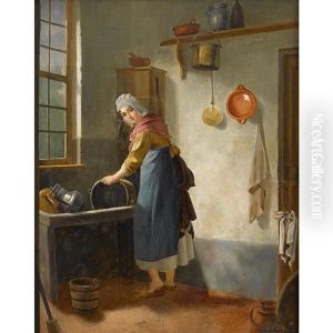 Woman In Interior by J.J.M. Damschroeder