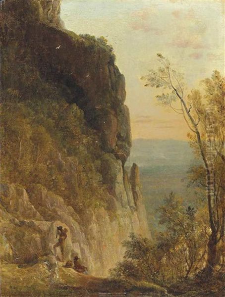 Mountaineers At Sunset, Switzerland - view 1