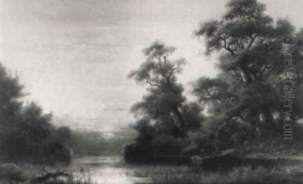Fluslandschaft In Der Abenddammerung - view 1