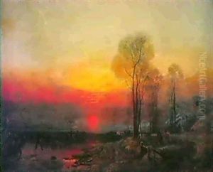Winter Sunset; A Slide by Francis Danby