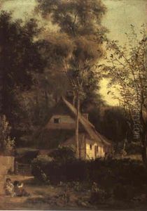 Children On A Path By A Cottage by Francis Danby