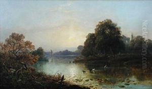 On The Thames - Near Pangbourne by James Francis Danby