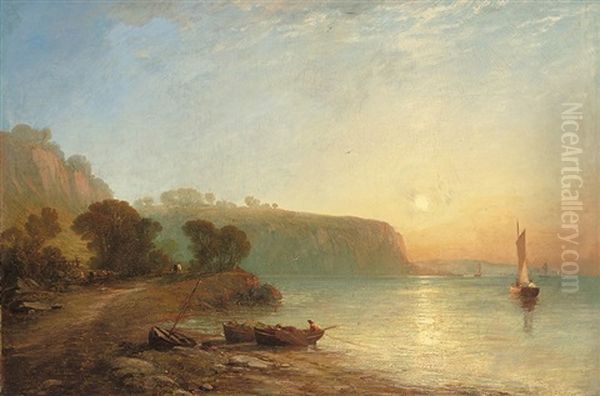 Unloading The Boats At Sunset - view 1