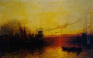 On A Calm At Eventide by James Francis Danby