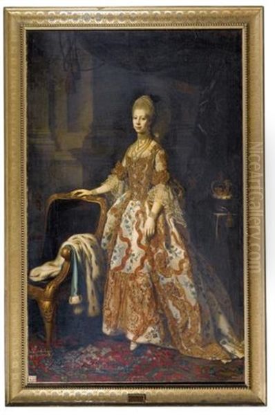 Portrait Of Queen Charlotte, Wife Of King George Iii by Nathaniel Dance Holland (Sir)