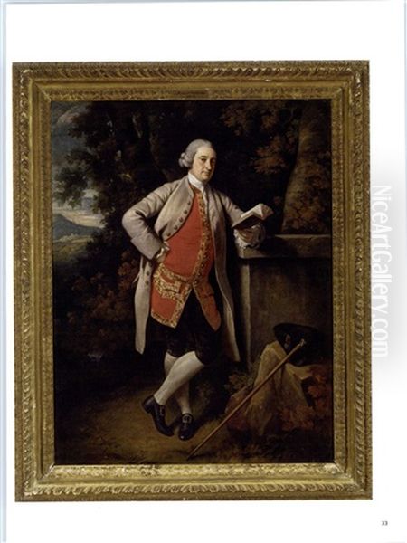 Sir George Jackson, 1st Bt., Second Secretary To The Admiralty 1766-1782 And Judge-advocate Of The Fleet, Holding A Book, The Cleveland Hills Beyond - view 1