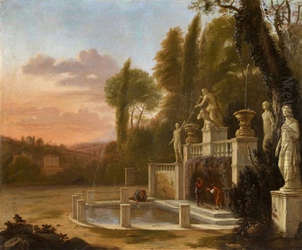 Italienischer Garten Mit Figurenstaffage - view 1