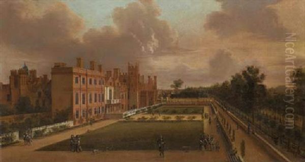 View Of St. James's Palace And The Gardens, From The South-west With Figures Promenading - view 1