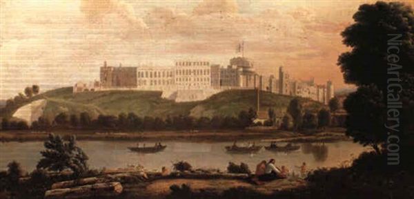 A View Of Windsor Castle From Across The Thames, With Bathers In The Fore - view 1
