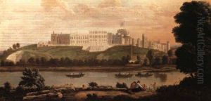 A View Of Windsor Castle From Across The Thames, With Bathers In The Fore
