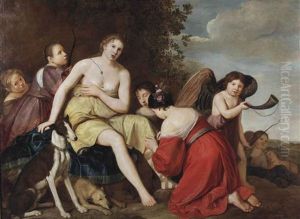Diana And Her Nymphs Preparing For Hunt by Johan Danckerts