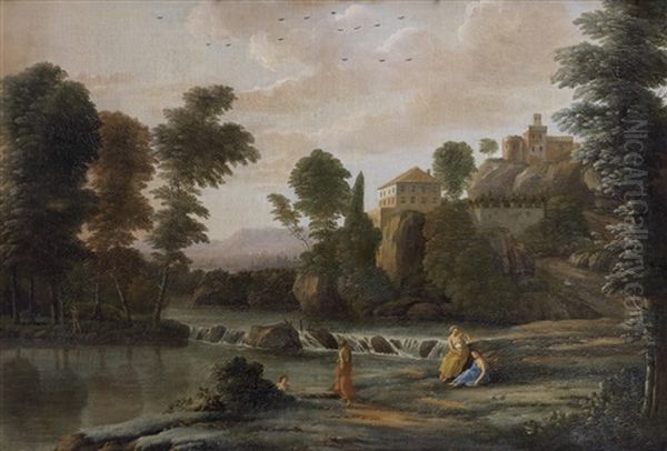 Nymphs Bathing In An Italianate Landscape - view 1