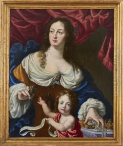 Allegorie De La Richesse Avec Le Portrait De Vittoria Della Rovere by Cesare Dandini