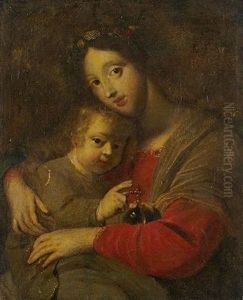 Vierge A L'enfant Tenant Un Globe