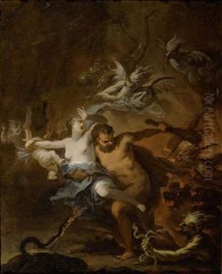 Herkules Rettet Alkestis Von Hades Unterwelt by Ottaviano Dandini