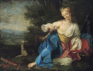 Ritratto Di Dama In Qualita Di Diana: Bildnis Einer Dame Als Diana Mit Hunden In Einer Landschaft