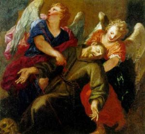 Saint Francis Receiving The Stigmata Supported By Two Angels