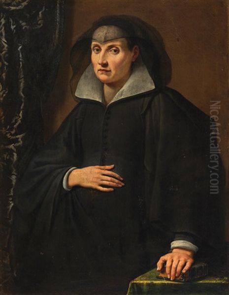 Portrait Of A Noblewoman Dressed In Black - view 1