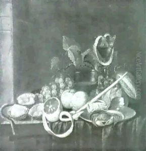 Stilleben Mit Austern, Zitronen, Trauben, Teller Mit        Krebsen