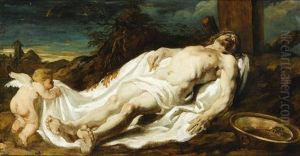 The Dead Christ Lying By The Cross by Michel-Francois Dandre-Bardon