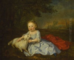 Portrait Of A Girl With A Lamb by Bartholomew Dandridge